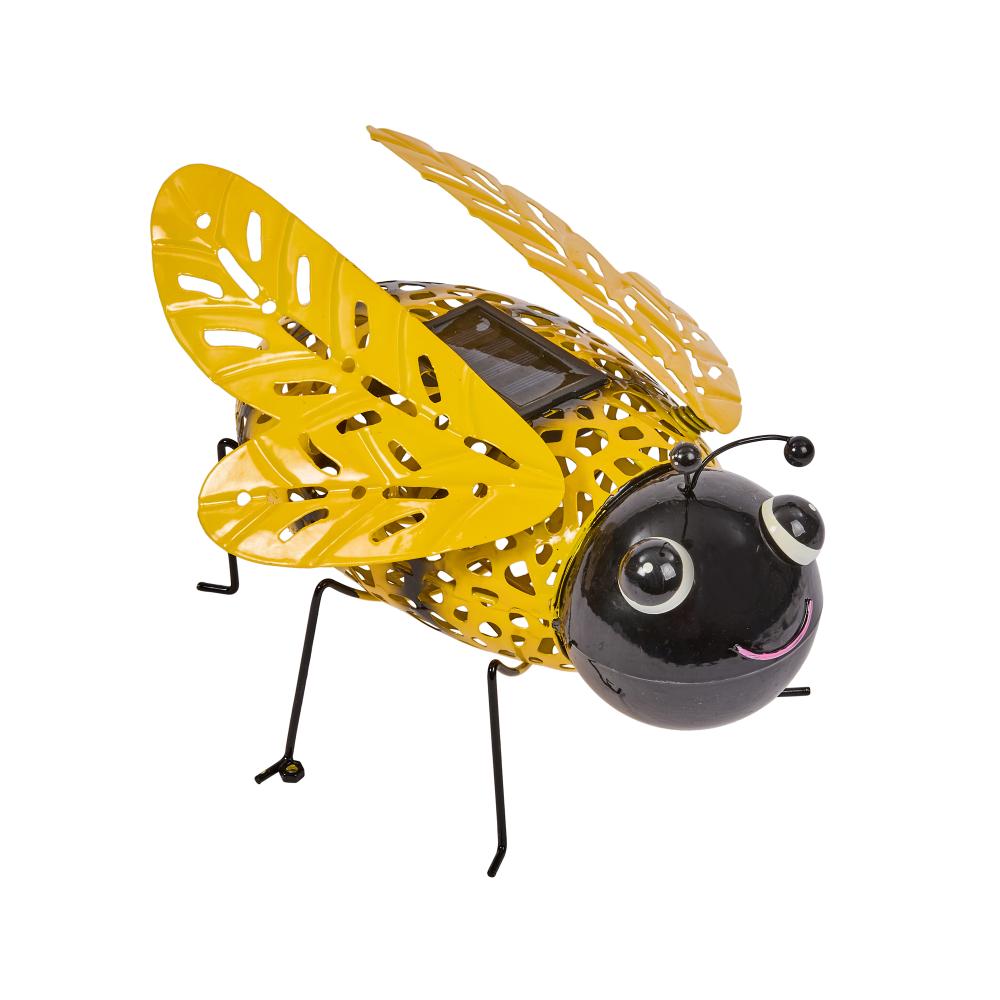 Solar-Silhouette Biene "Buzzy Bee" aus Metall, gelb-schwarz, 16 x 26 x 23 cm